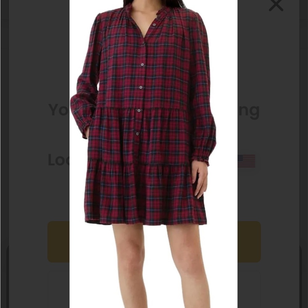 Plaid Button-Down Dress by Gap